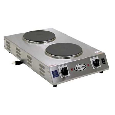 Cadco Hot Plate, Double, Cast Iron CDR-2CFB