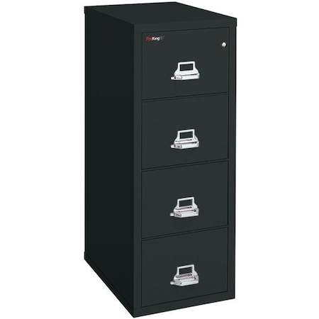 Fireking 12-3/16" W 4 Drawer Fire-Resistant Vertical File Cabinet, Black, Letter 4-1825-CBL
