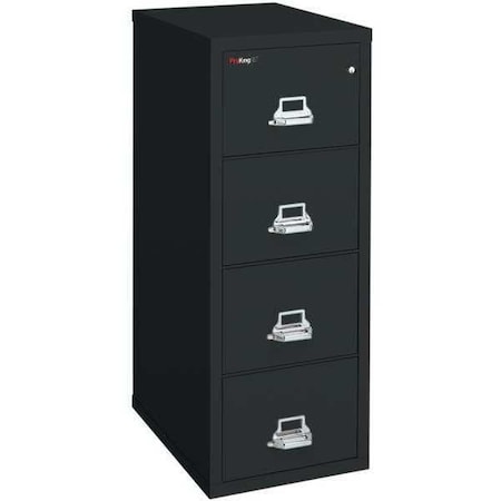 Fireking 15-1/4" W 4 Drawer Fire-Resistant Vertical File Cabinet, Black, Legal 4-2125-CBL