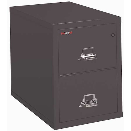 Fireking 12-3/16" W 2 Drawer Fire-Resistant Vertical File Cabinet, Black, Letter 2-1825-CBL
