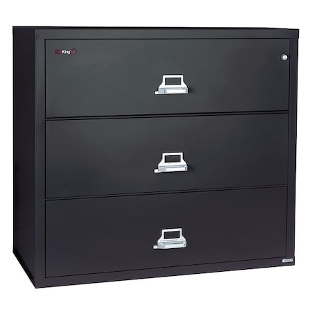Fireking 31-15/16" W 3 Drawer Fire-Resistant Lateral File Cabinet, Black, Letter/Legal 3-3822-CBL
