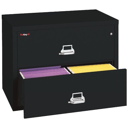 Fireking 25-3/16" W 2 Drawer Fire-Resistant Lateral File Cabinet, Black, Letter/Legal 2-3122-CBL