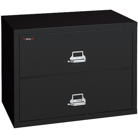 Fireking 38-15/16" W 2 Drawer Fire-Resistant Lateral File Cabinet, Black, Letter/Legal 2-4422-CBL