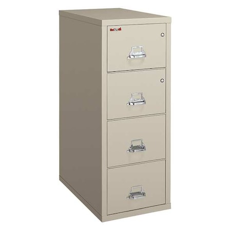 Fireking 15-1/4" W 4 Drawer Fire-Resistant Vertical File Cabinet with Safe, Parchment, Legal 4-2131-CPA SF