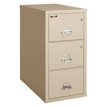 Fireking 15-1/4" W 3 Drawer Fire-Resistant Vertical File Cabinet with Safe, Parchment, Legal 3-2131-CPA SF