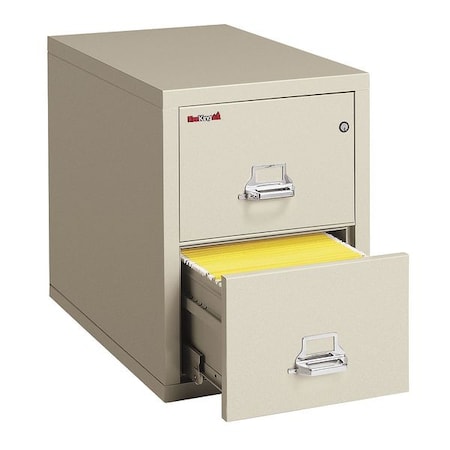 Fireking 15-1/4" W 2 Drawer Fire-Resistant Vertical File Cabinet with Safe, Parchment, Legal 2-2131-CPA SF