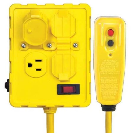 Power First Plg-In GFCI with Cord, 6 ft., Ylw, 15A, 125V 11X430