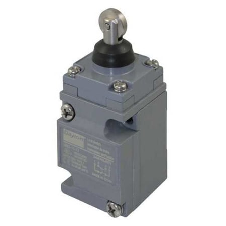 Dayton Heavy Duty Limit Switch, Plunger, Roller, SPDT, 10A at 600V AC, Actuator Location: Top 11X447