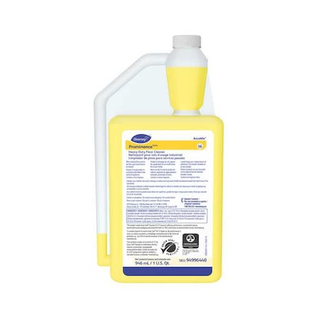 Diversey Floor Cleaner, 32 oz., Citrus, Yellow 94996440