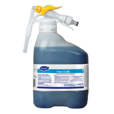 Diversey Cleaner and Disinfectant Concentrate, 5L Hose End Sprayer, Unscented, Blue 3062768