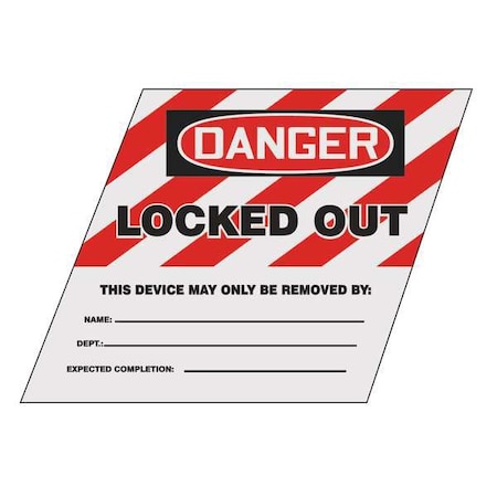 Accuform Ball Valve Lockout Label, 1 In. H, 1 In. W, KDD491RD KDD491RD