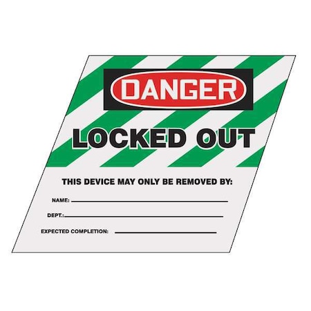 Accuform Ball Valve Lockout Label, 1 In. H, 1 In. W, KDD491GN KDD491GN