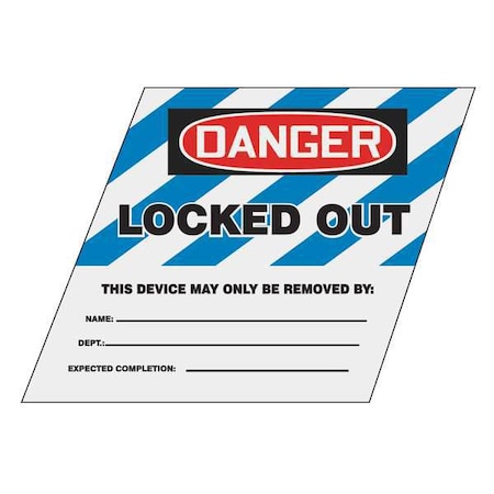 Accuform Ball Valve Lockout Label, 1-1/2 In. H, KDD492BU KDD492BU