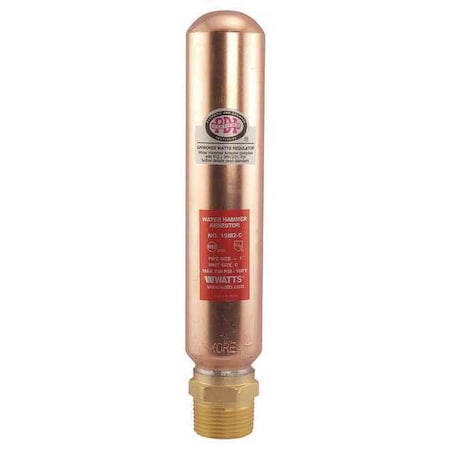 Watts Water Hammer Arrestor, 1 In MNPT, Copper 1 LF15M2-C