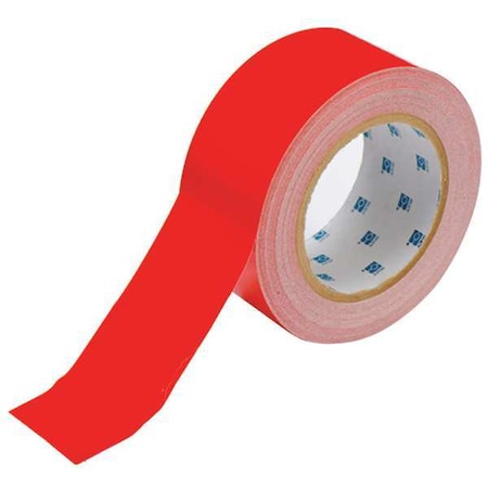 Brady Floor Marking Tape, Polyester, No Legend, Red, 2 in W., 8 mil Thickness 104313