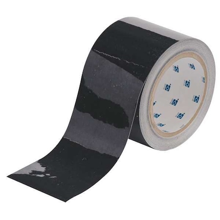 Brady Floor Marking Tape, Polyester, Solid, Black, 3 in W., 8 mil Thickness 104340