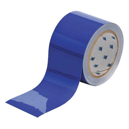 Brady Floor Marking Tape, Polyester, No Legend, Blue, 3 in W., 8 mil Thickness 104344
