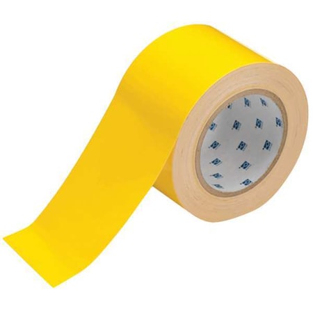 Brady Floor Marking Tape, Polyester, No Legend, Yellow, 3 in W., 8 mil Thickness 104342