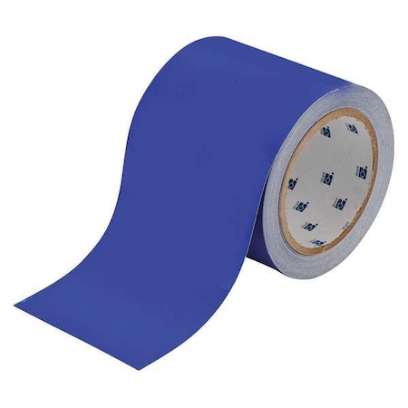 Brady Floor Marking Tape, Polyester, No Legend, Blue, 4 in W., 8 mil Thickness 104374