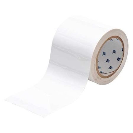 Brady Floor Marking Tape, Polyester, No Legend, White, 4 in W., 8 mil Thickness 104371
