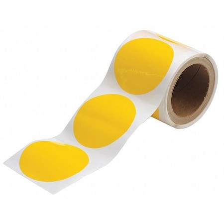 Brady Floor Marking Tape, Polyester, No Legend, Yellow, 2" W., 8 mil Thickness, 350 PK 104403