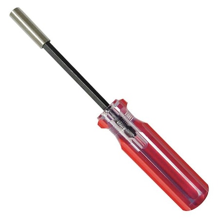 Westward Nut Driver, 1/4 in., Solid, Fluted, 4 in. 11Z418