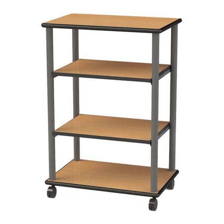 Greene Manufacturing Media Cart, 28"Wx20"Dx54"H, 4 Shelves SRMC-10