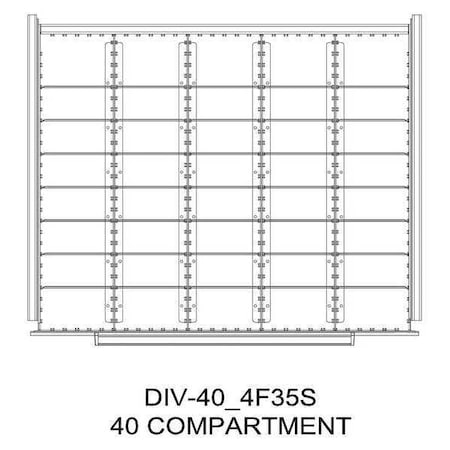 Greene Manufacturing Divider Kit, 4 Comp0, 30"Wx21"D, 250 Drawer DIV-40-4F28S-3021-250