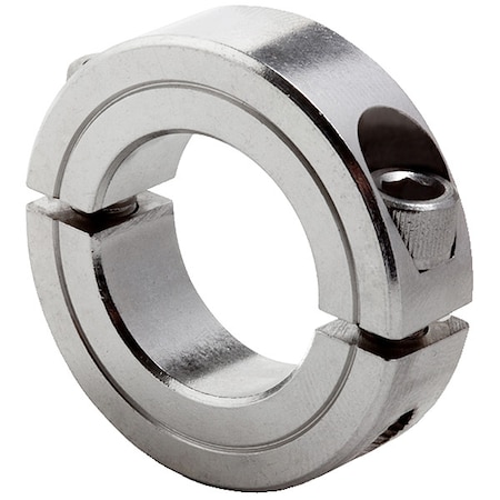 CLIMAX METAL PRODUCTS Shaft Collar, Clamp, 2Pc, 7/16 In, SS 2C-043-S