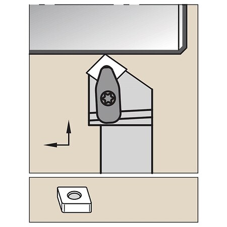 Widia Toolholder, ISO, D-Style Clamping DCSNR2525M12KC04