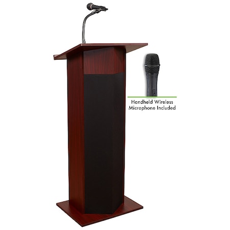 Oklahoma Sound Pwr Plus Wireless Sound Lectern, Mahogany 111PLS-MY/LWM-5