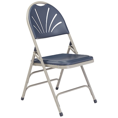 National Public Seating Triple Brace Folding Chair, Blue, PK4 1115