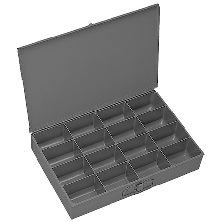 Durham Mfg Steel, 16 compartments, 12 1/2 in D x 3 1/8 in H x 18 3/8 in W 113-95-D567