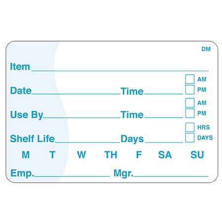 Daymark Shelf Life Label, 2 In. H, 3 In. W, PK250 113390