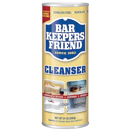Bar Keepers Friend Powder Cleanser, Non-Aerosol Can, 21 oz, None, 12 PK 11514