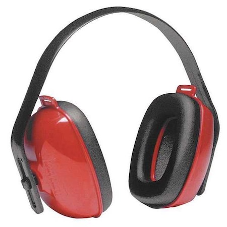 Howard Leight QM Over-the-Head Ear Muffs, 25 dB NRR, Electrically Insulated, Black/Red QM24PLUS