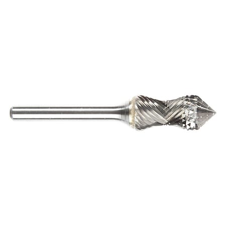 Sgspro Carbide Bur, Radius/Cyl, 1/2in., Double Cut 11763