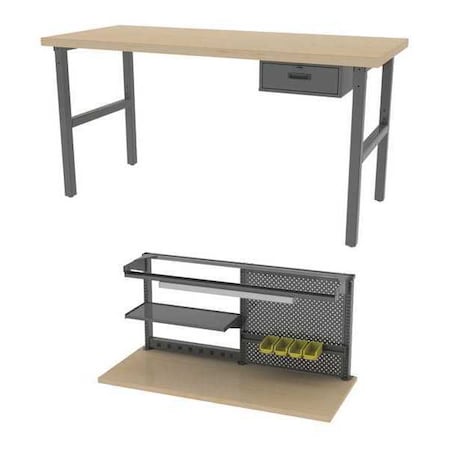 Greene Manufacturing Leveling Feet Workbenches, 72" W, 28-3/4" to 37-1/4" Height BT-366M-2-CFG3