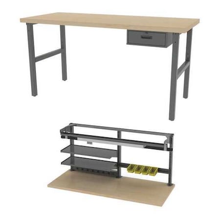Greene Manufacturing Leveling Feet Workbenches, 72" W, 28-3/4" to 37-1/4" Height BT-366M-2-CFG5