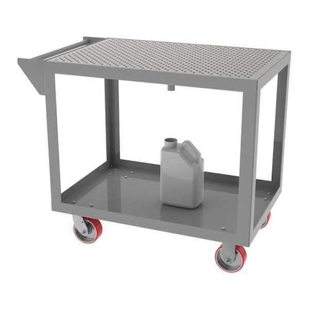 Greene Manufacturing Portable Steel Cart, 24"Dx60"W, Perf Top, Heavy Gauge Steel, 1500 lb SC-2460-TD