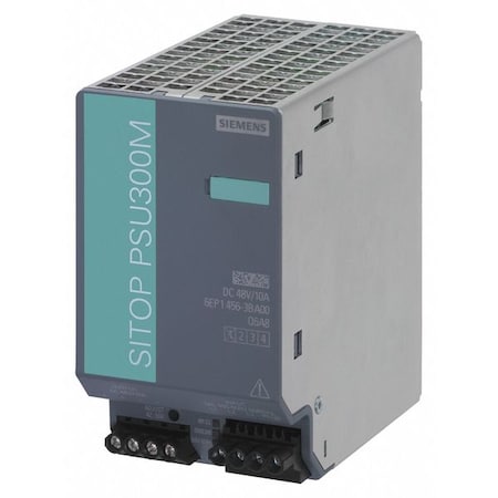 Siemens Dc Power Supply, 320 to 575VAC, 48VDC, 480W, 10, Din Rail 6EP1456-3BA00