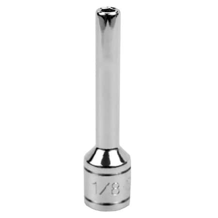 Sk Professional Tools 1/4 in Drive, 1/8" SAE, Socket, 6 Points, Steel, Chrome 41904