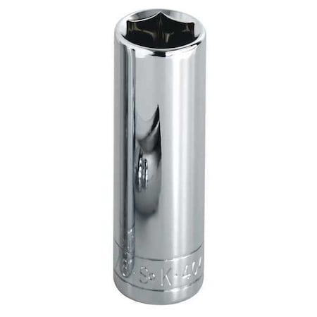 Sk Professional Tools 1/4 in Drive, 1/2" SAE, Socket, 12 Points, Steel, Chrome, 1/2 in 44916