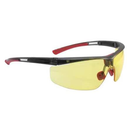 North North Adaptec, Safety Glasses, Anti-Fog, Anti-Static, Scratch-Resistant, Amber Lens, Black Frame T5900NTKA