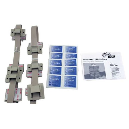 Quakehold! HPLC 5-Stack Fastener Kit, Gray RD.HP.5G.1