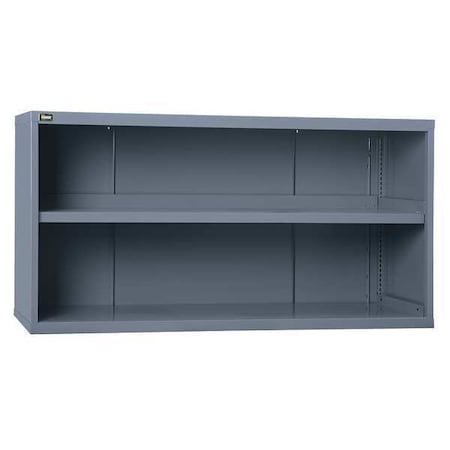 Vidmar Double Wide Base Storage Cabinet, 31 in H, 60 in W, 27-3/4 in D, No Handle, None, Gray, 2 Shelves RP1193AVG