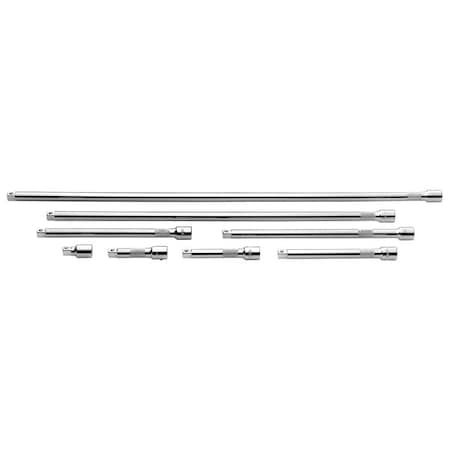 Sk Professional Tools Extension Set 3/8" Dr, 1 1/2 in, 3 in, 4 in, 6 in, 8 in, 10 in, 18 in, 24 in L, 8 Pieces, Chrome 4538