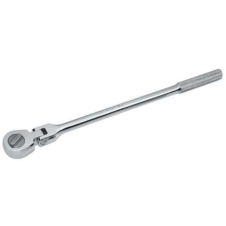 Sk Professional Tools 1/2" Drive 50 Geared Teeth Pear Head Style Hand Ratchet, 17.6" L, SuperKrome Plating Finish 42472