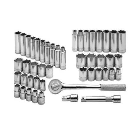 Sk Professional Tools 1/2" Drive Socket Wrench Set, 47pcs, Skt Wrch St, Chrm, 6Pt, 1/2 - 1 1/8 in 4147-6