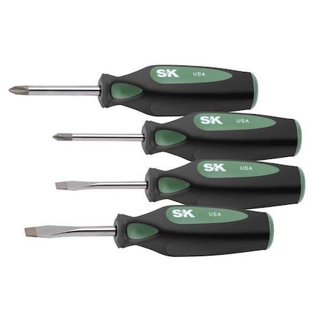 Sk Professional Tools Screwdriver Set, Slotted/Phillips, 4 Pc 86335